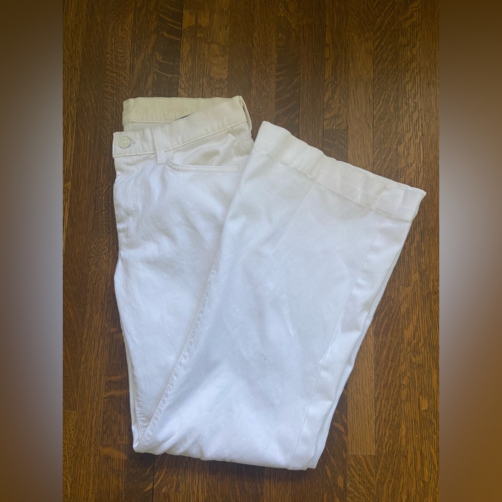 7 For All Mankind White Flare Jeans